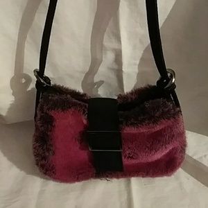 Pink fuzzy purse